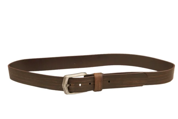 Cinturón de cuero aislado sobre fondo blanco —  Fotos de Stock