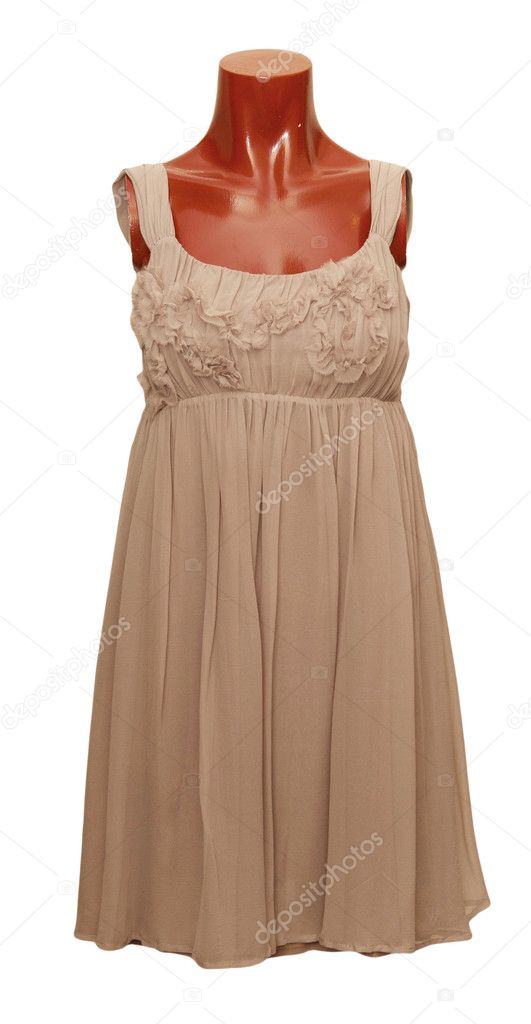 Stylish dress on mannequin isolated with clipping path