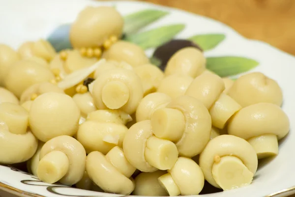 stock image Marinated champignons with spices