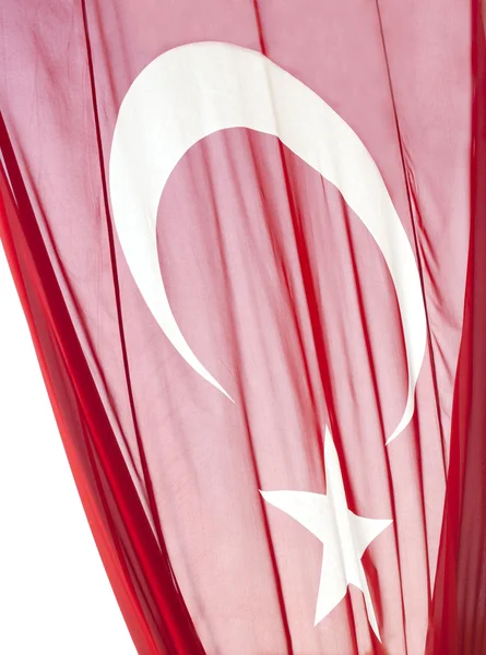 stock image Large turkish flag isolated