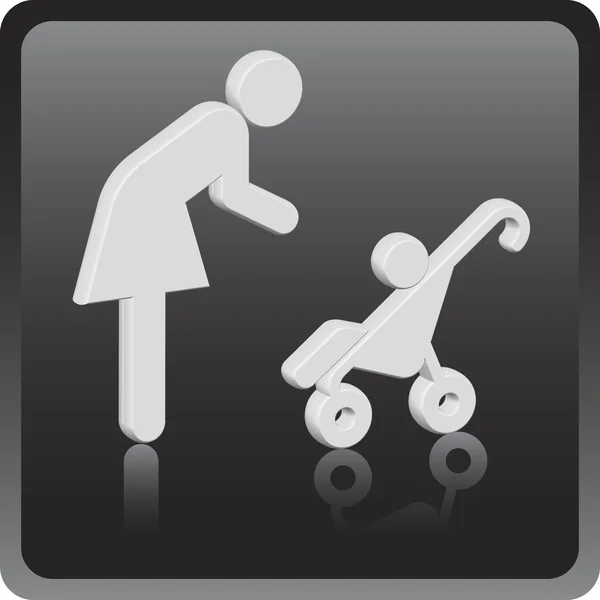 Woman 3D icon with children — 图库照片