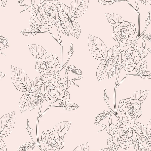 Rose seamless flower background illustration. — Stock Photo, Image