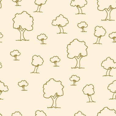 Seamless tree plant pattern