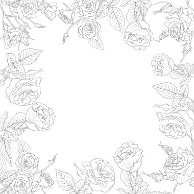  floral background, frame from flowers clipart