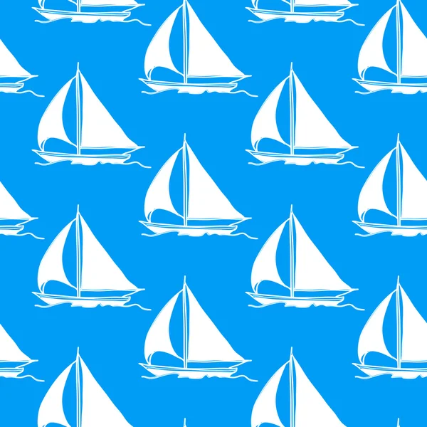 Seamless wallpaper with a sailboat — Stock Photo, Image