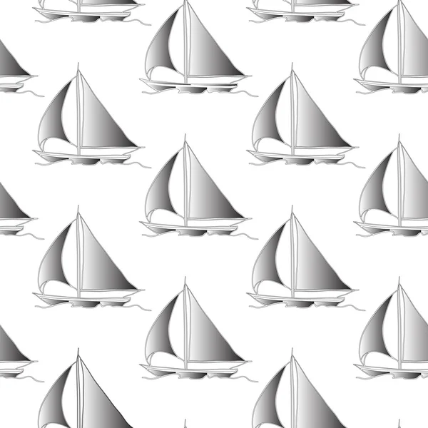 Nahtlose Tapete mit einem Segelboot — Stockfoto