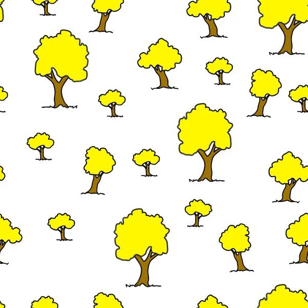 Sömlös träd växt mönster bakgrund i vektor — Stockfoto