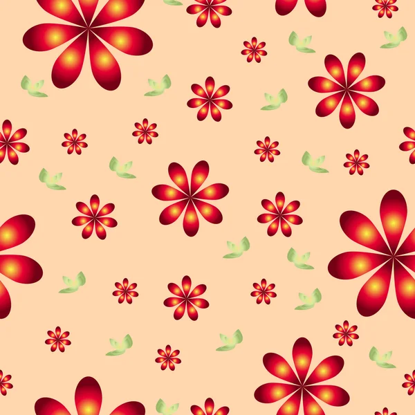 Blümchentapete mit verschiedenen Blumen. — Stockfoto