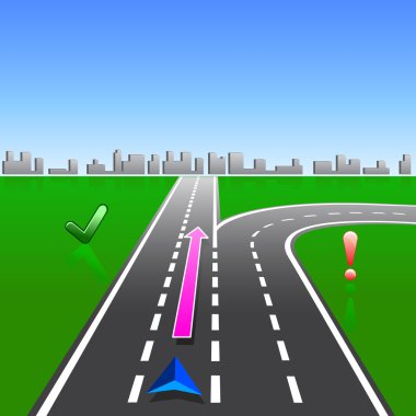 Map navigator city streets gps with signs clipart