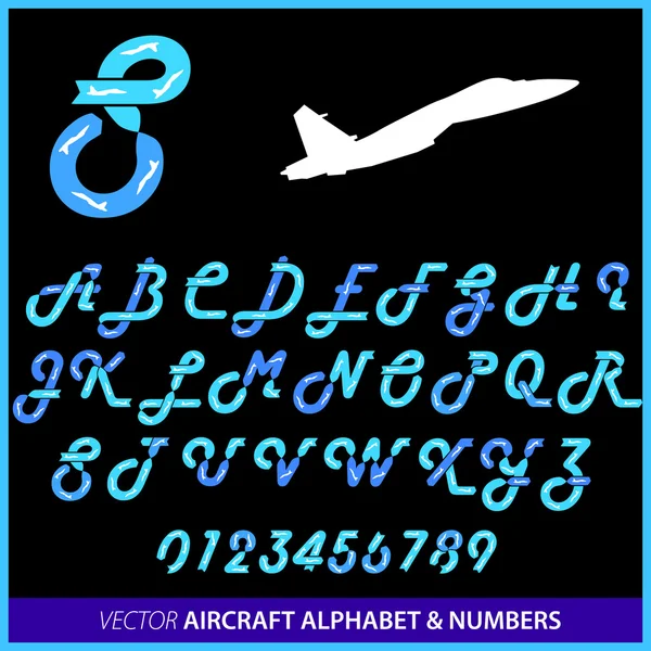 Acrobacia en un avión alfabeto letras y números —  Fotos de Stock
