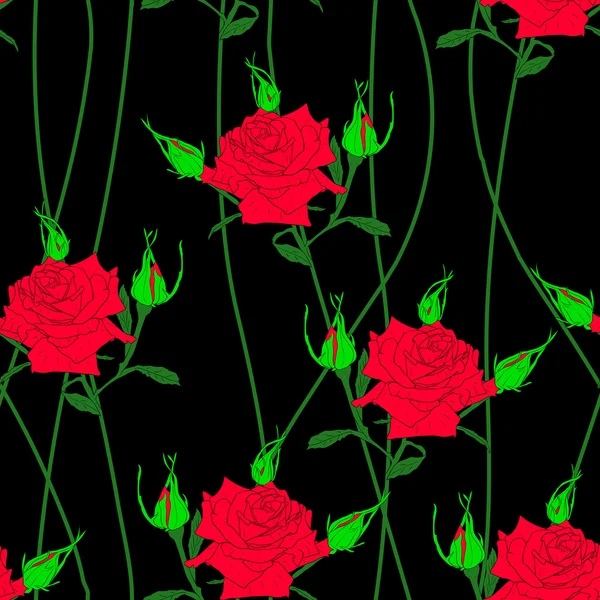Bezešvé pozadí s květ růže. — Stock fotografie