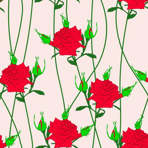 Sömlös bakgrund med blomma rosor. — Stockfoto