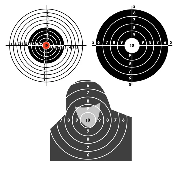 Ziele für praktisches Pistolenschießen setzen — Stockfoto