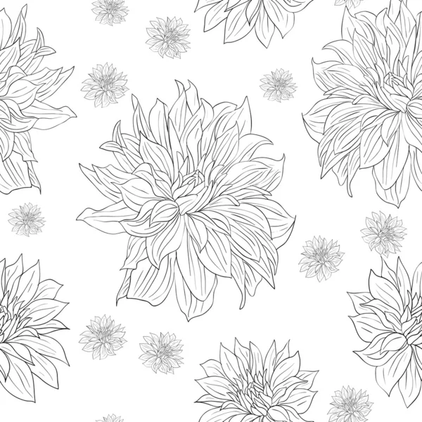 Handgezeichnete florale Tapete mit verschiedenen Blumen. — Stockfoto