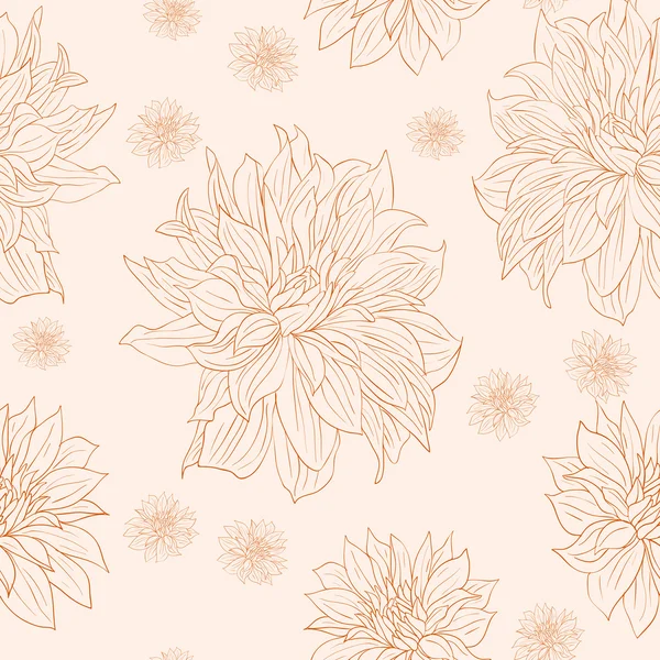 Hand drawn floral wallpaper with set of different flowers. — Stock Photo, Image