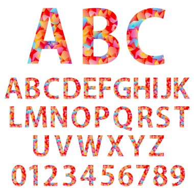 Alphabet design in a colorful style. clipart