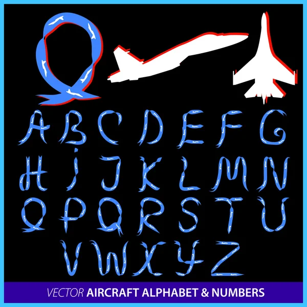 Aerobatica in alfabeto aereo lettere e numeri — Foto Stock