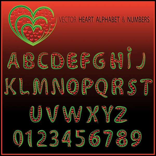 Heart alphabet and numbers — Stock Photo, Image