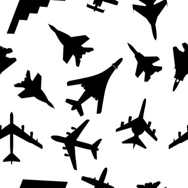 Seamless wallpaper military aircraft illustration