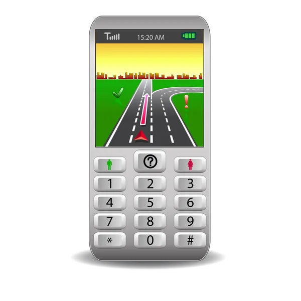 Mobiltelefone mit globalem Ortungssystem Straßenkarte — Stockfoto
