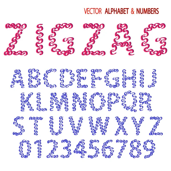 Handzeichnung ornamentales Alphabet Zickzack — Stockfoto