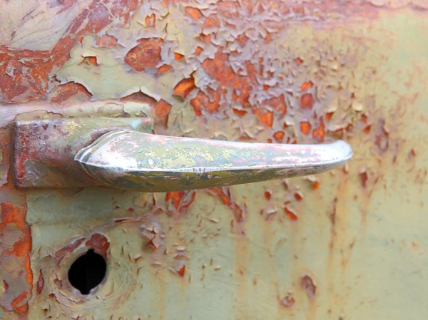 Rusty old car handle — Stock Photo, Image