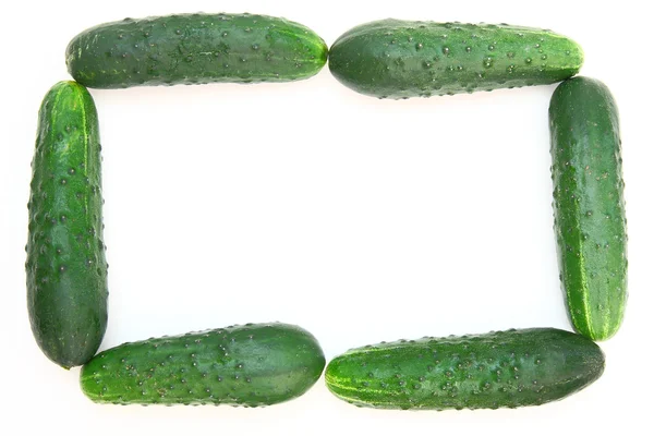 Salatalıklar beyaz arkaplanda izole edilmiş — Stok fotoğraf
