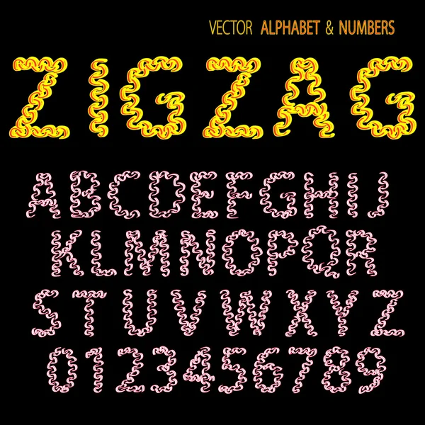 Hand drawing ornamental alphabet zigzag — Stock Photo, Image