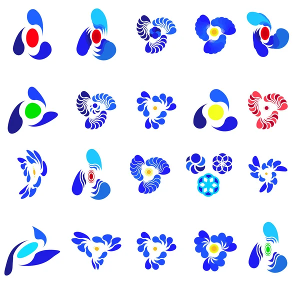 Uppsättning av olika abstrakta symboler för design - också som emblem eller — Stockfoto