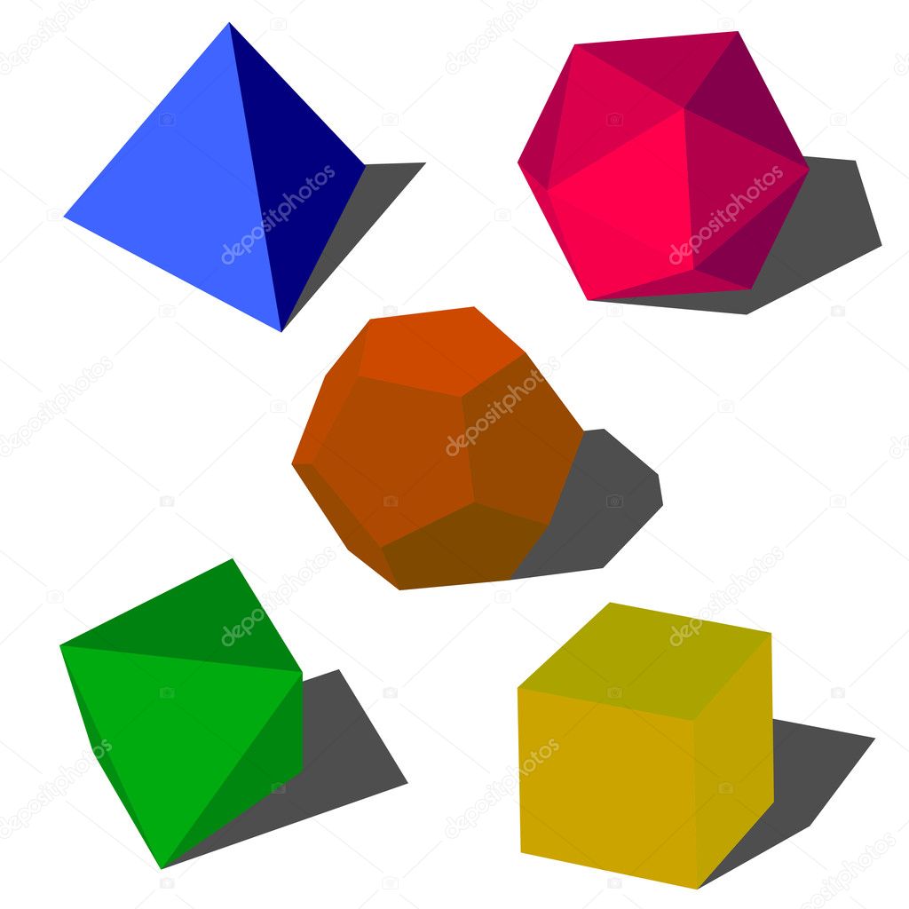 Colorfull 3d geometric shapes