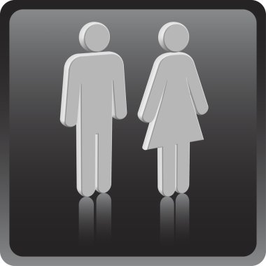  Man & Woman icon over gray background