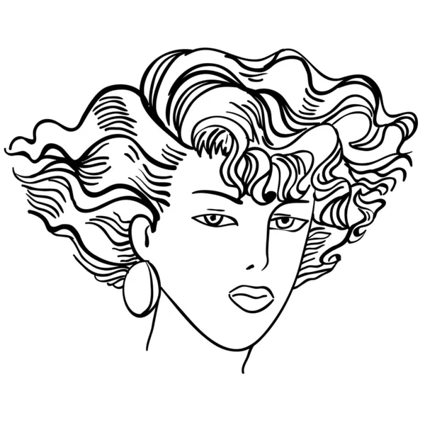 Hand-drawn fashion model illustration. Woman's face — Zdjęcie stockowe