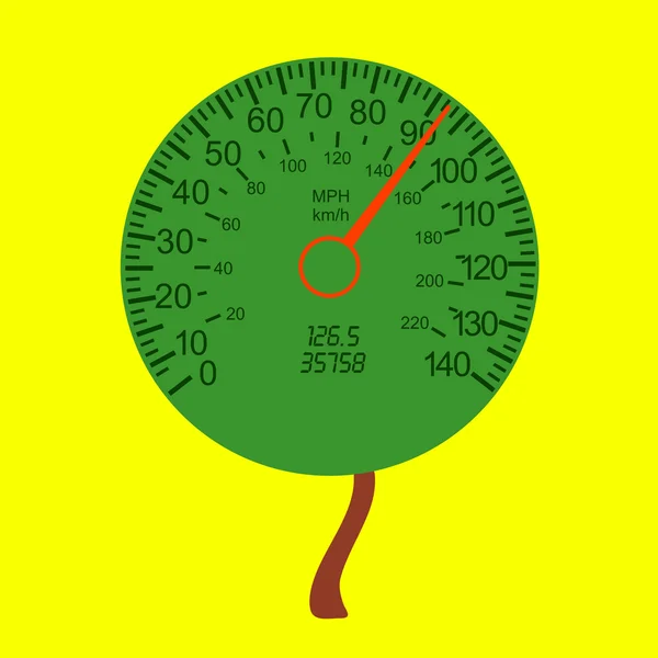 Car speedometer as the tree crown — Stock Photo, Image