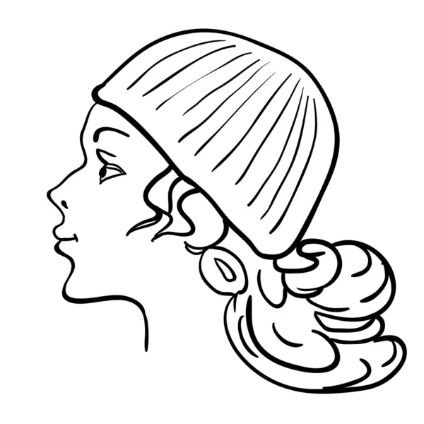 Hand-drawn fashion model illustration. Woman's face — 图库照片