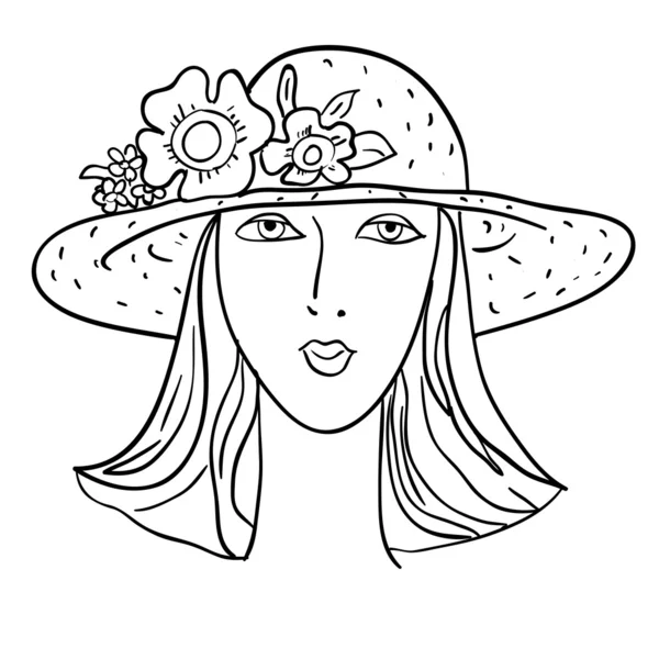 Ilustração modelo de moda desenhado à mão. Cara de mulher — Fotografia de Stock