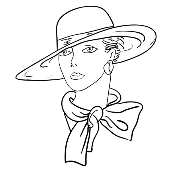 Hand-drawn fashion model illustration. Woman's face — Zdjęcie stockowe