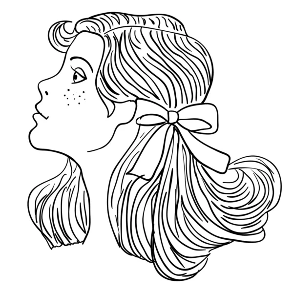 Hand-drawn fashion model illustration. Woman's face — Stock Photo, Image
