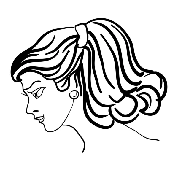 Hand-drawn fashion model illustration. Woman's face — Φωτογραφία Αρχείου
