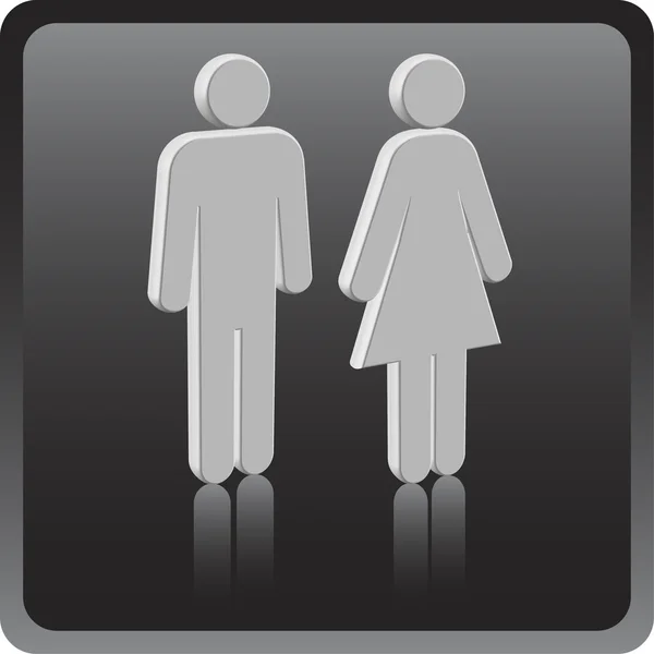 Man & Woman icon over gray background — Stock Photo, Image