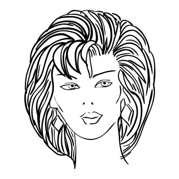 Ilustração modelo de moda desenhado à mão. Cara de mulher — Fotografia de Stock