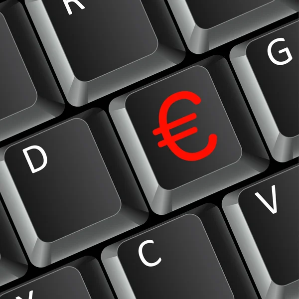 Euro argent concept d'entreprise avec clavier d'ordinateur illus — Photo