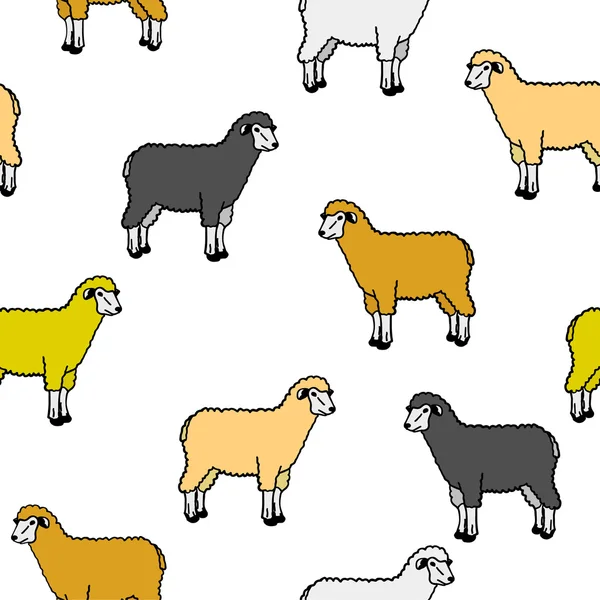 Бесшовные обои с овцами и баранами — стоковое фото