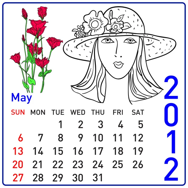 2012 ano calendário em maio — Fotografia de Stock
