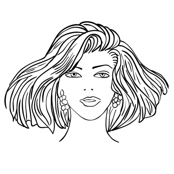 Handgezeichnete Modell-Illustration. Frauengesicht — Stockfoto