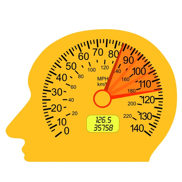 Car speedometer in the human brain — Zdjęcie stockowe
