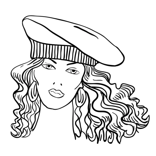 Hand-drawn fashion model illustration. Woman's face — Stockfoto