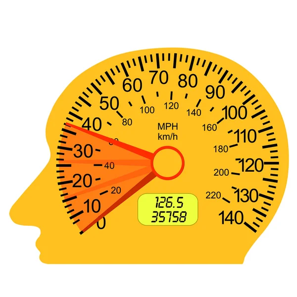 Bil hastighetsmätare i den mänskliga hjärnan — Stockfoto