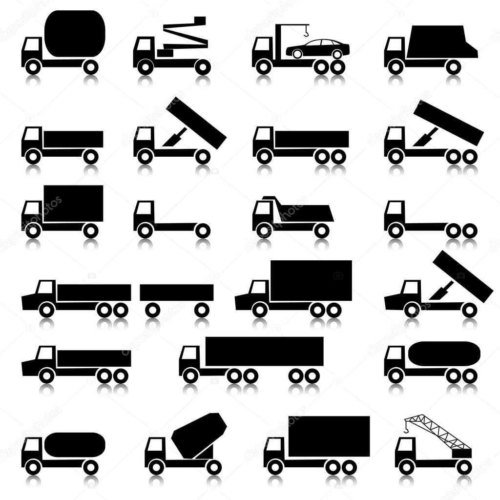 Transportation symbols icons