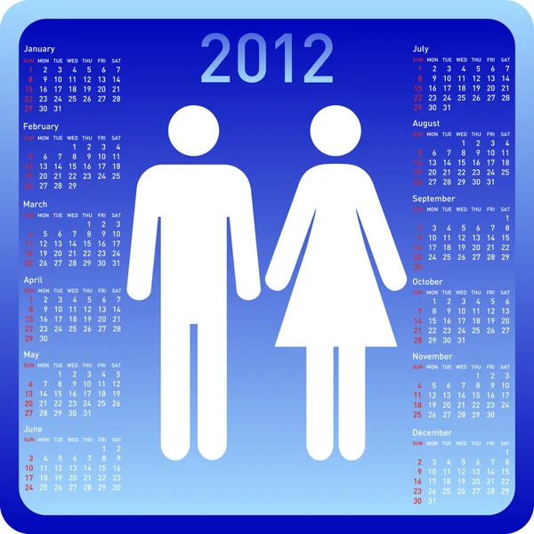 Женщина и мужчина в календаре — стоковое фото