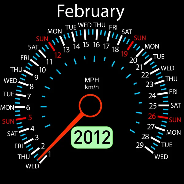 2012 anno con giorni e mese — Foto Stock